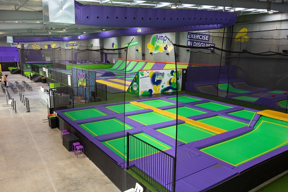 Internal view with trampolines