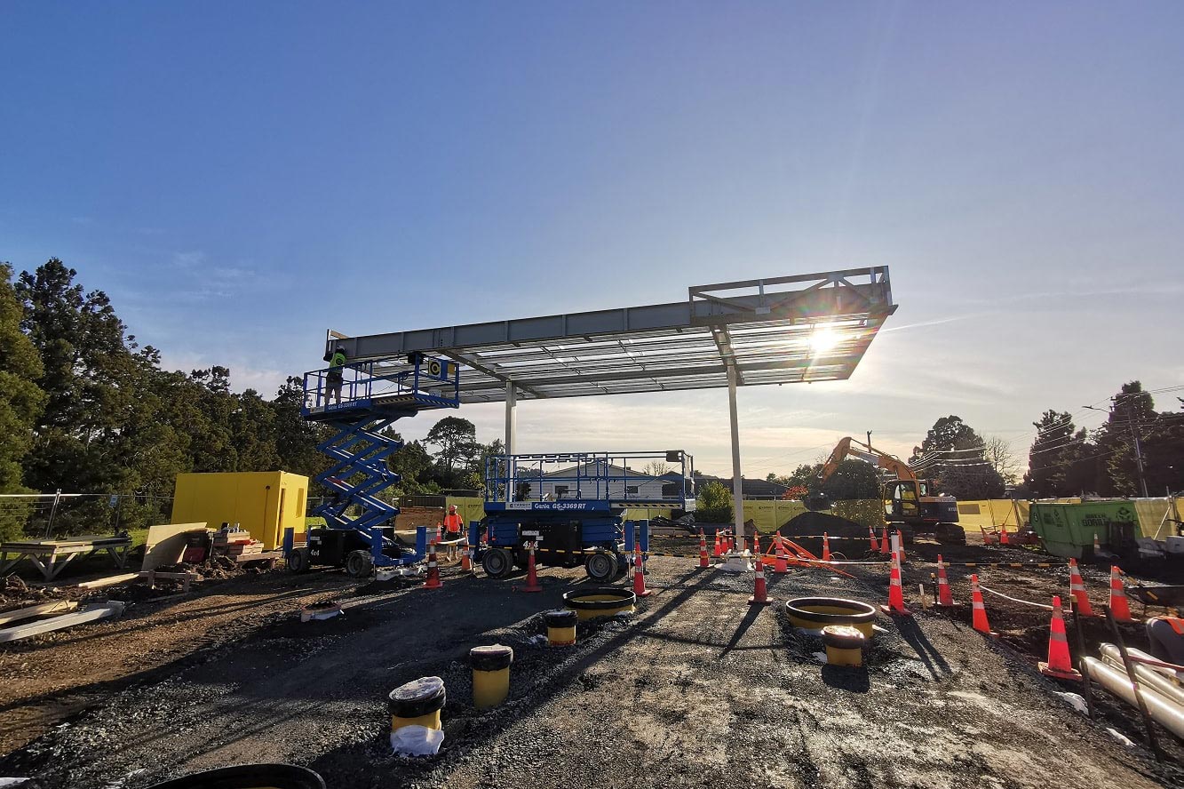 canopy during construction caltex service station riverhead