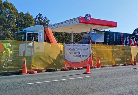 caltex service station under construction