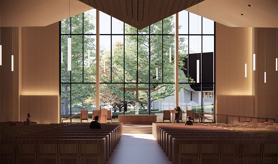 st patrick's gathering space interior rendering dilworth senior campus cassidy construction