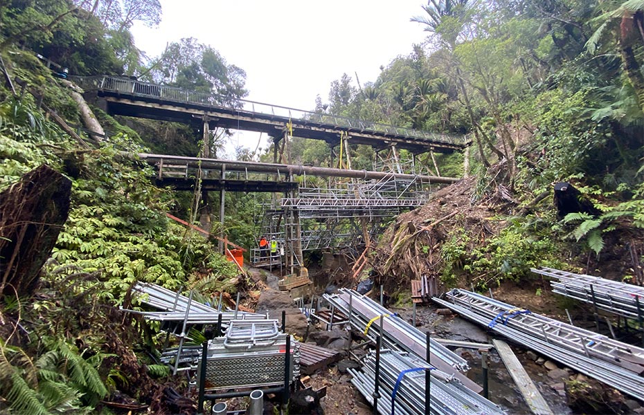 upper nihotupu dam bridge repair cassidy construction