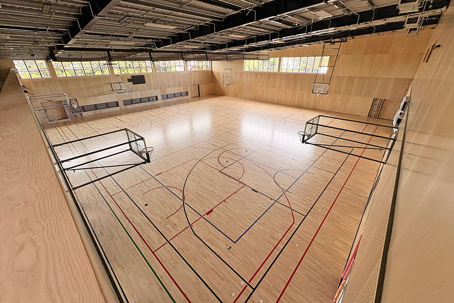 Liston College gym completed interior