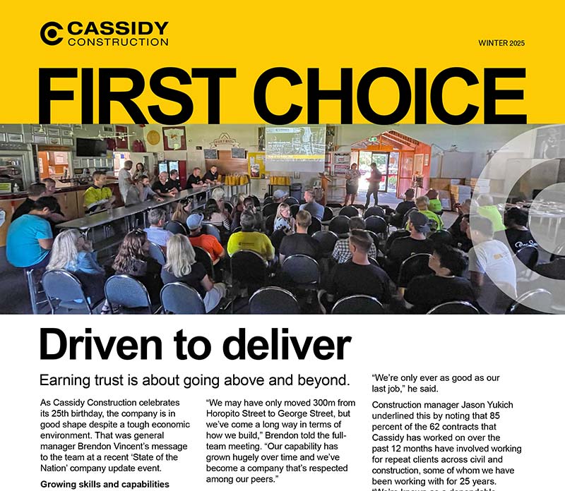 First Choice newsletter Cassidy Construction Winter 2025