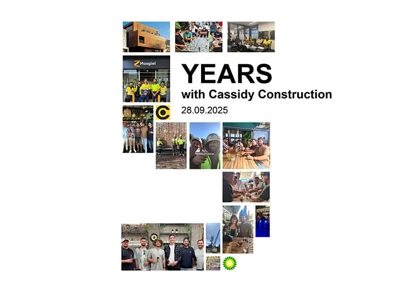 5 year anniversary card for a cassidy team member