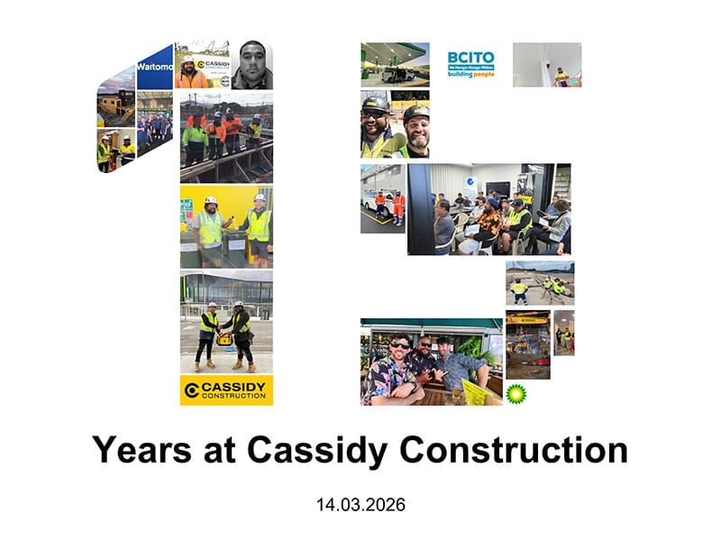 15 years at Cassidy Construction