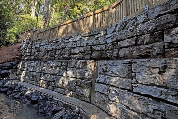 Lynn Reserve gravity retaining wall by Cassidy Construction