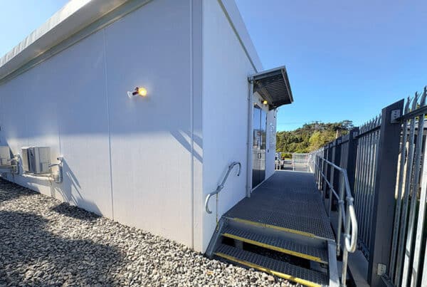 exterior of switchroom building at horseshoe bush road cassidy construction