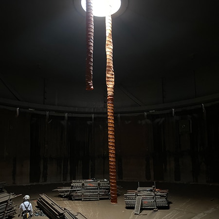 internal view of large digester tank