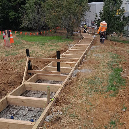 form work for concrete steps pukekohe water treatment plant