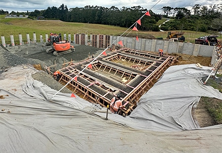 concrete form work ready for pour at sandspit susbstation