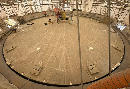 circular digester tank rook work in progress