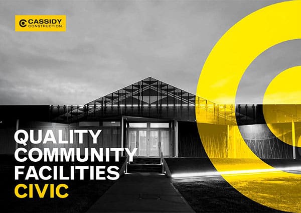 Cassidy Construction capability brochure cover Civic