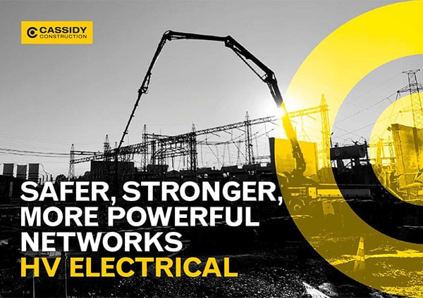 Cassidy Construction capability brochure cover HV Electrical