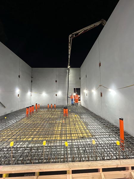 night time concrete pour vector riverhead