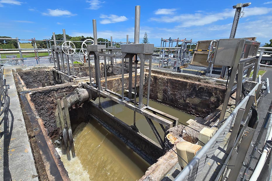 Splitter Box concrete chamber at Māngere Waste Water Treatment Plant