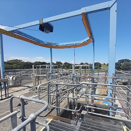 elevated view at Māngere Waste Water Treatment Plant