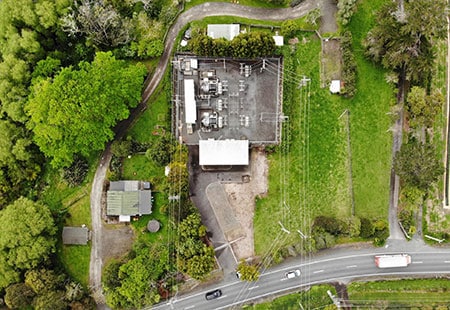 aerial photo of vector riverhead substation original site before works
