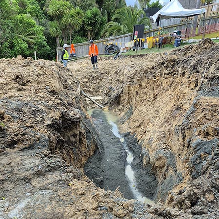 view of steep terrain for civil works at city view terrace site