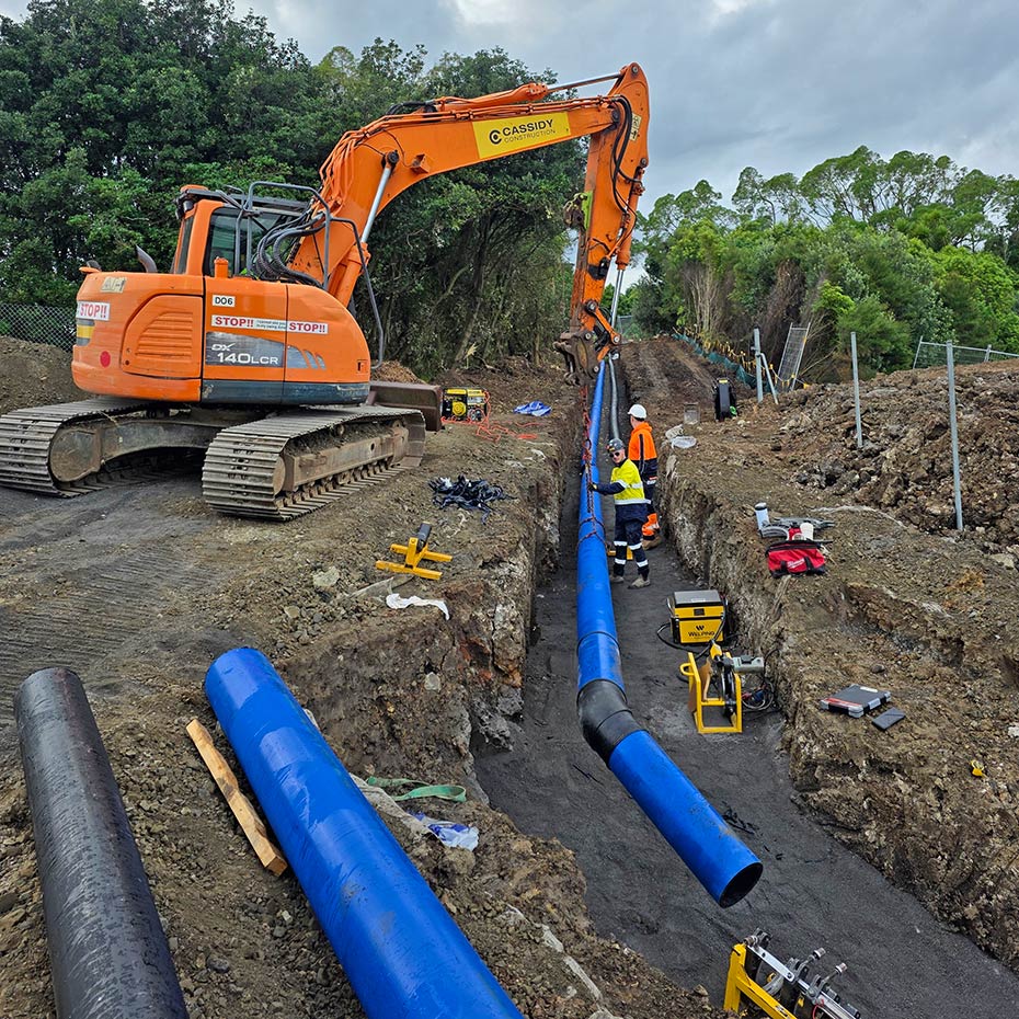 potable water pipework replacement in progress at māngere waste water treatment plant