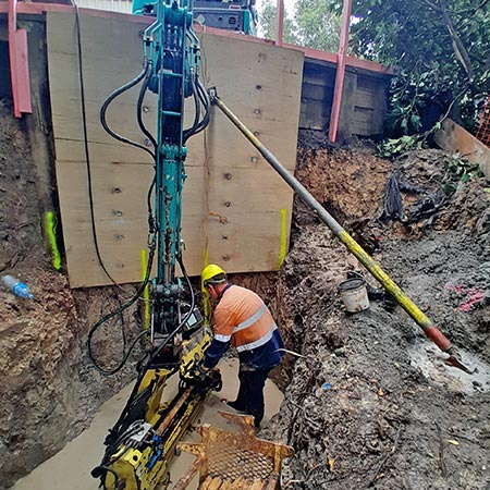 wastewater remedial work in progress