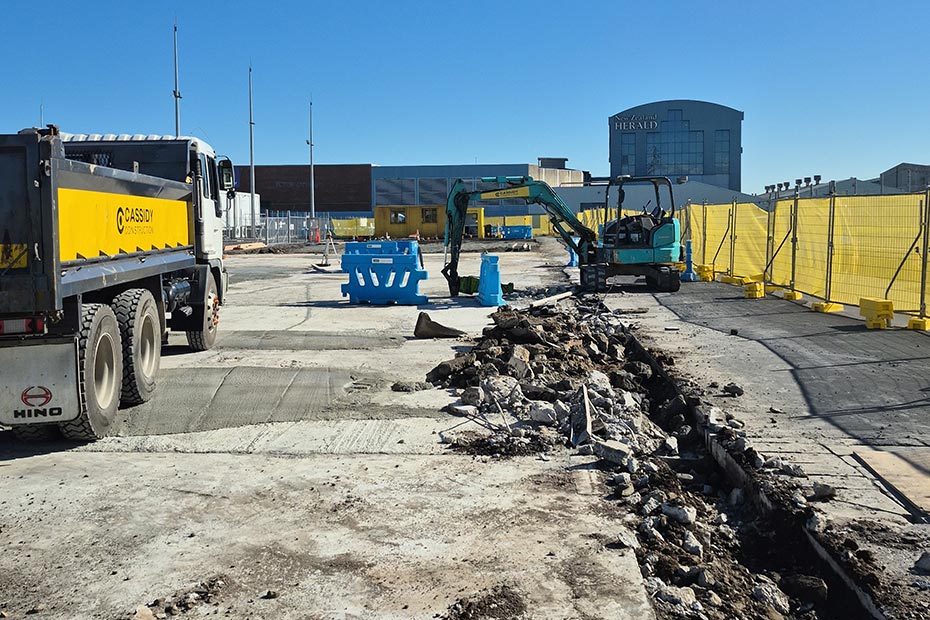 siteworks in progress after demolition of the old control building penrose
