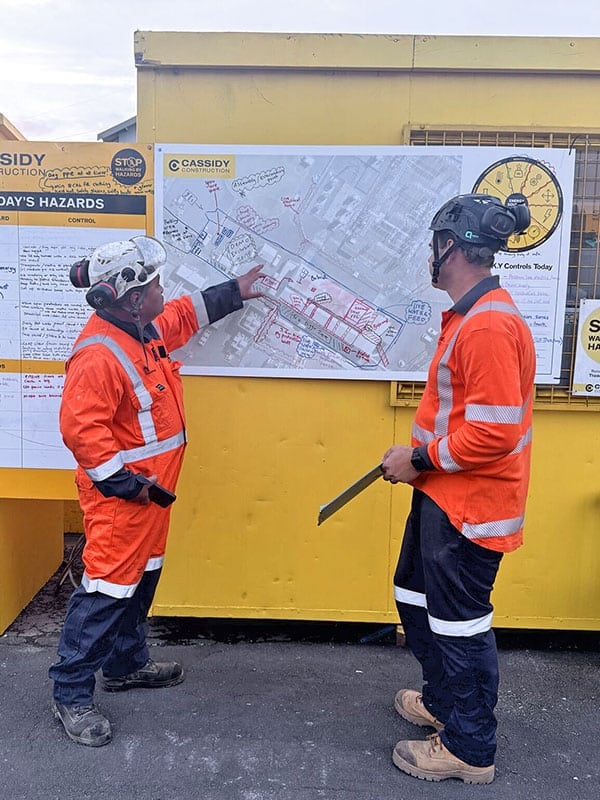 construction site map showing STCKY hazards