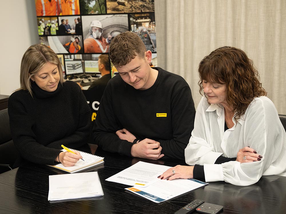Goals set together ad regular check-ins at Cassidy Construction