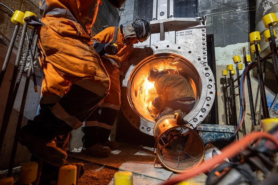knife gate valve work in progress grit bypass works army bay