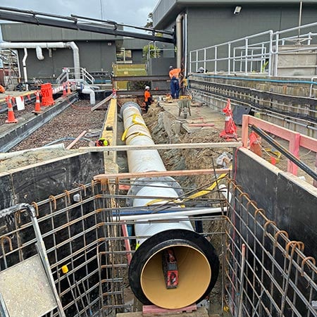 cassidy team working on the grit bypass army bay waste water treatment plant