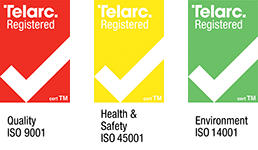 Telarc ISO logos 9001 45001 14001
